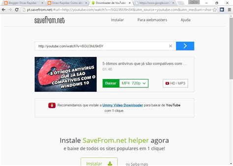 pt.savefrom.net;|Como baixar vídeos no PC com o SaveFrom.net